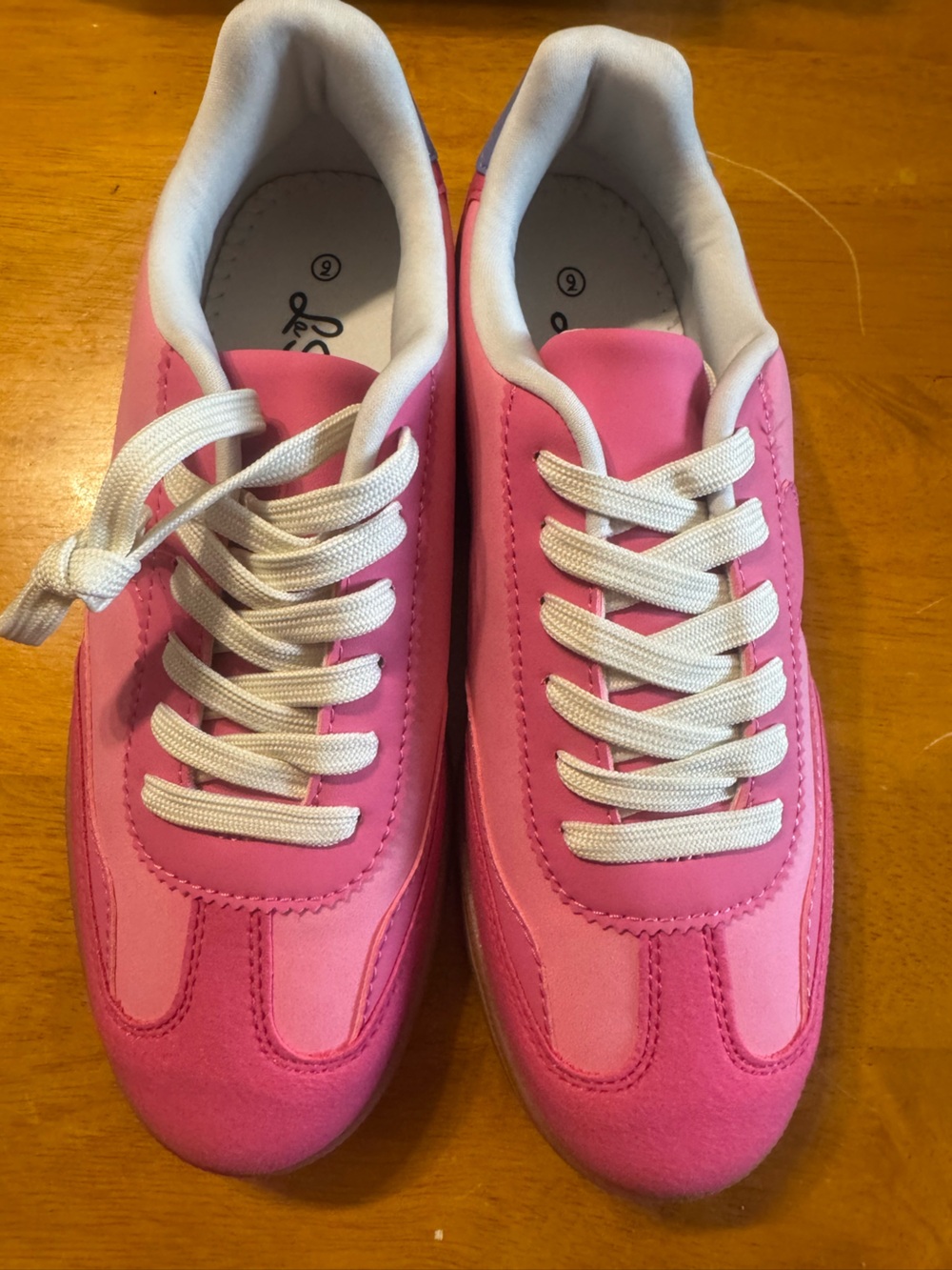 Women's Pink Lace-Up Fashion Sneakers